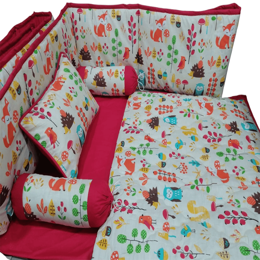 Baby Cot - Bedding Set - Pompous Cute Red β Baby Cot Bedding price in Pakistan