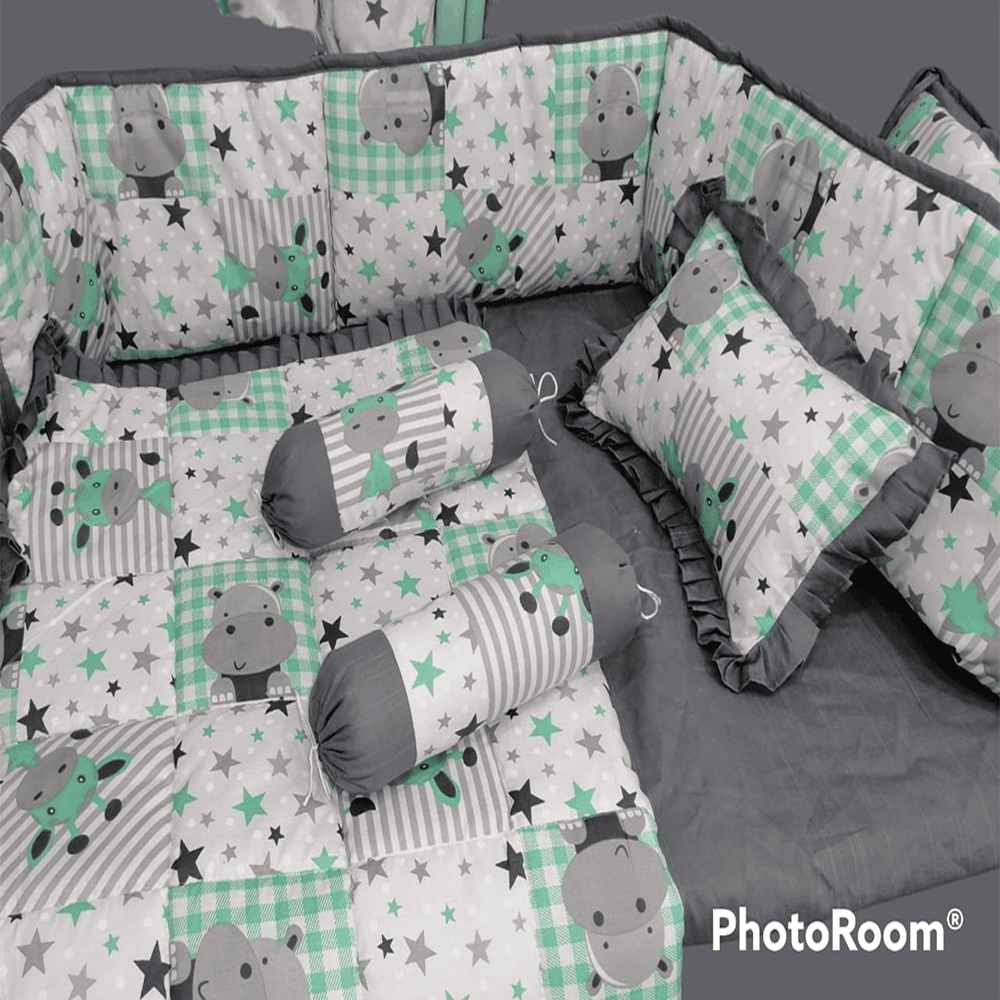 Baby Cot - Bedding Set - Pompous Hippo — Baby Cot Bedding price in Pakistan