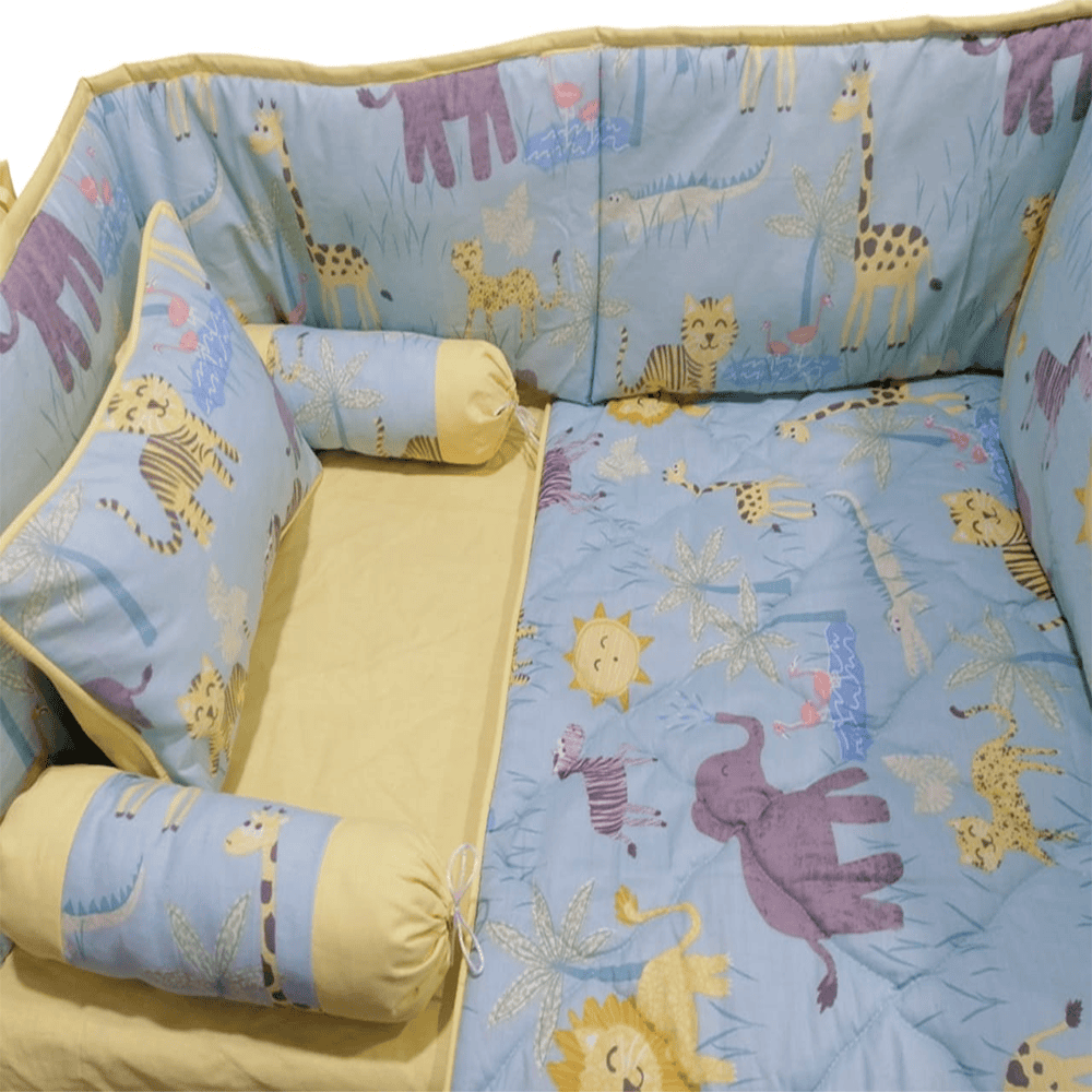 Baby Cot - Bedding Set - Pompous Light Blue — Baby Cot Bedding price in Pakistan