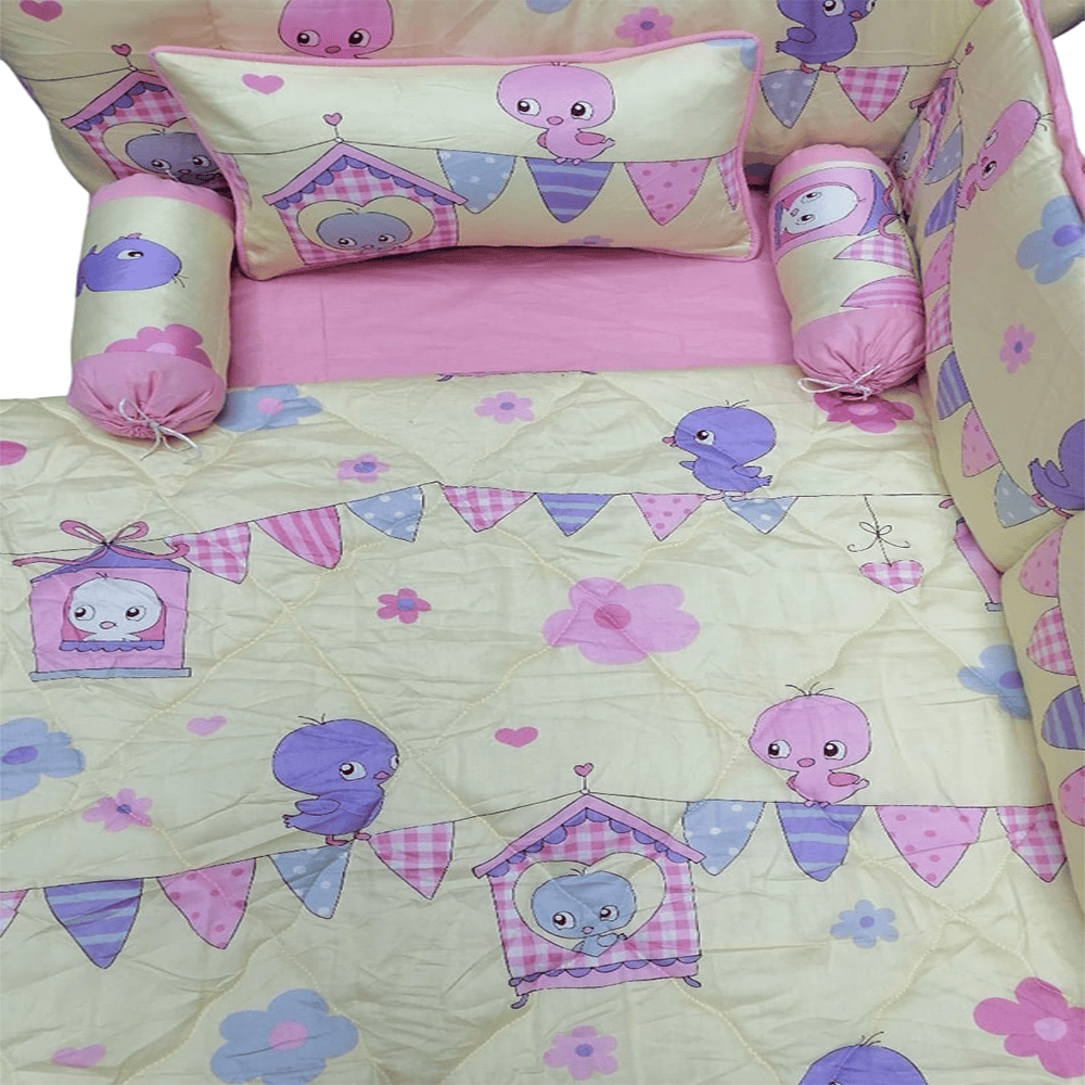 Baby Cot - Bedding Set - Pompous Light Pink — Baby Cot Bedding price in Pakistan