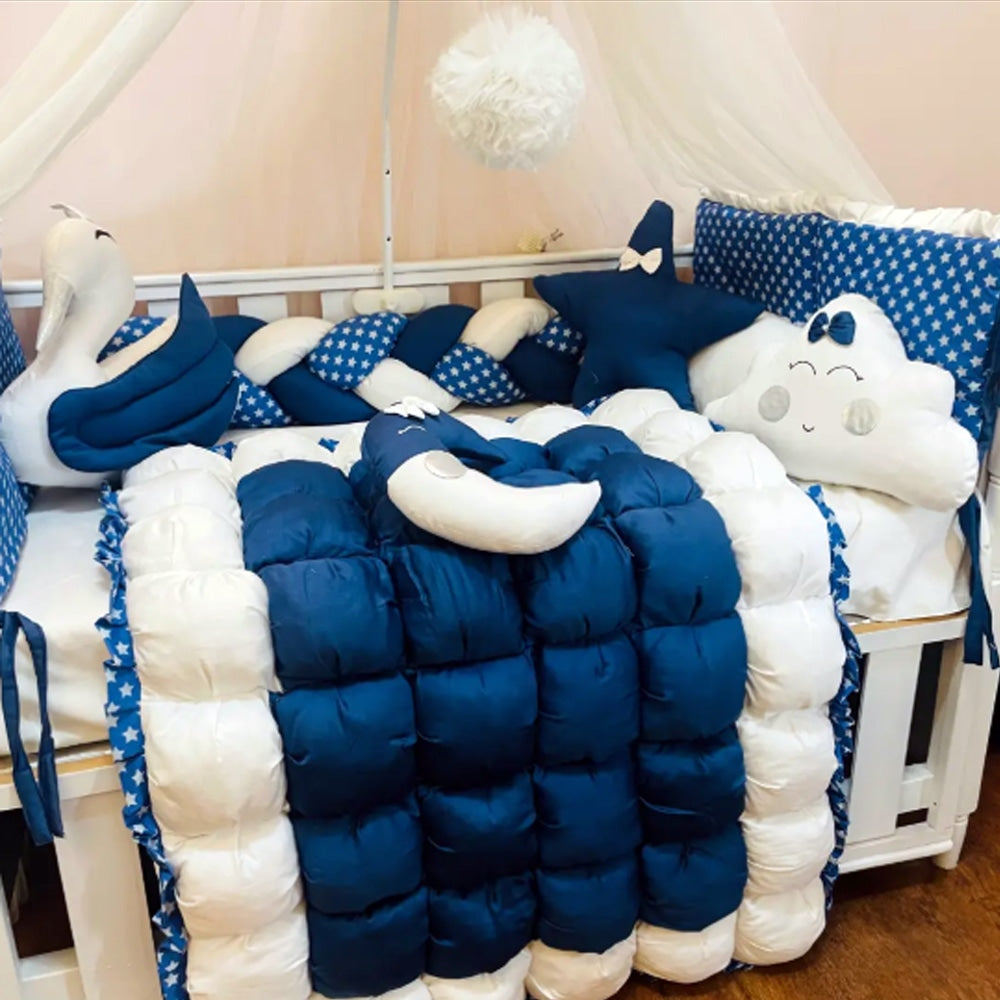Baby Cot - Bedding Set - Tiny Haven Dark Blue — Baby Cot Bedding price in Pakistan