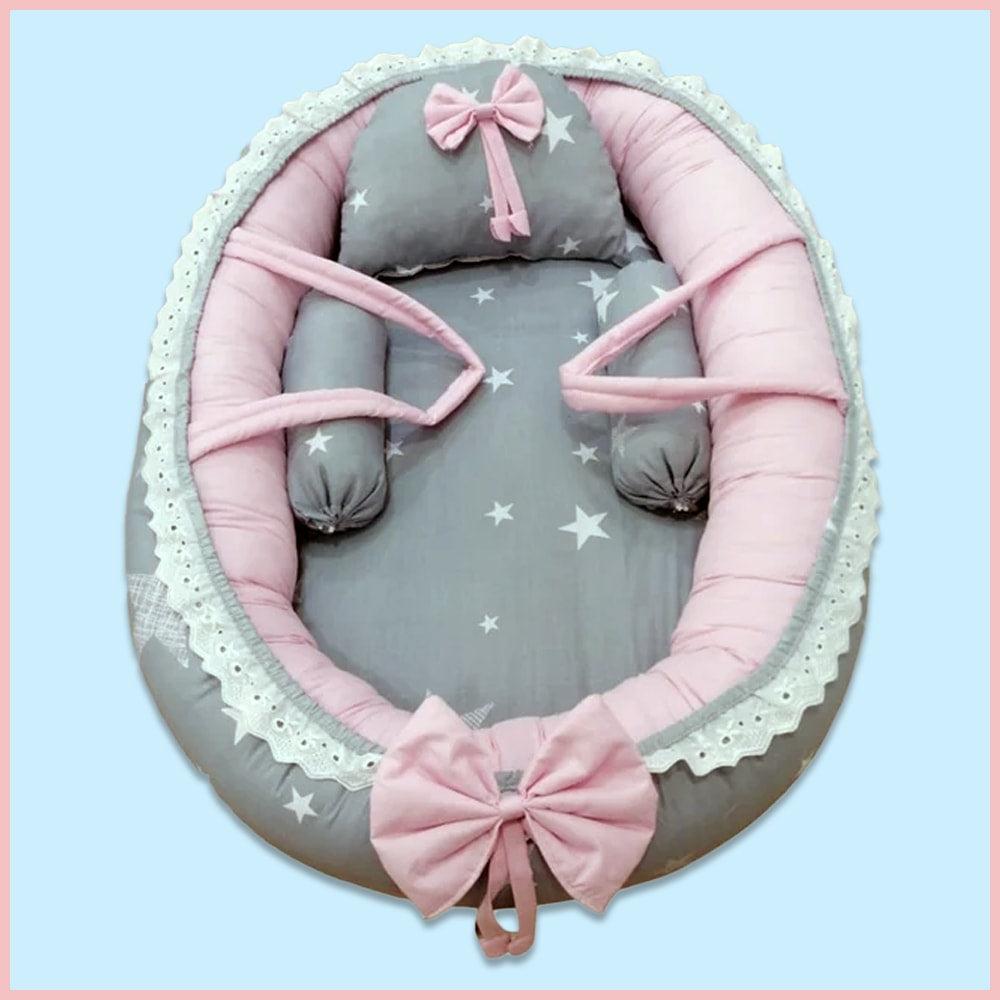 Stars Grey Pink Baby Nest — Baby Nest price in Pakistan