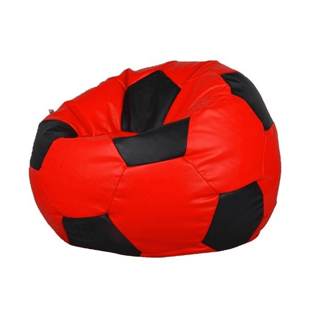 Premium Football Leather Bean Bag - Red — Bean Bags price in Pakistan
