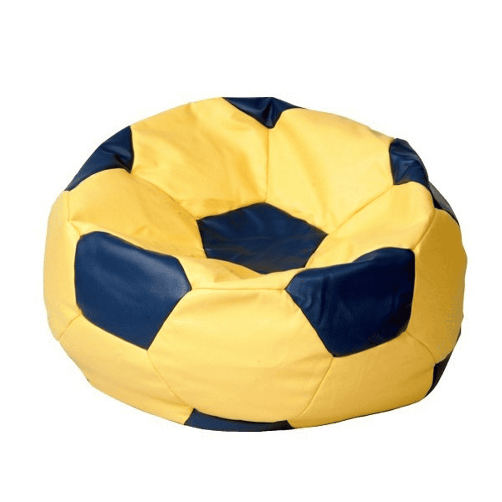 Premium Football Leather Bean Bag - Yellow — Bean Bags price in Pakistan