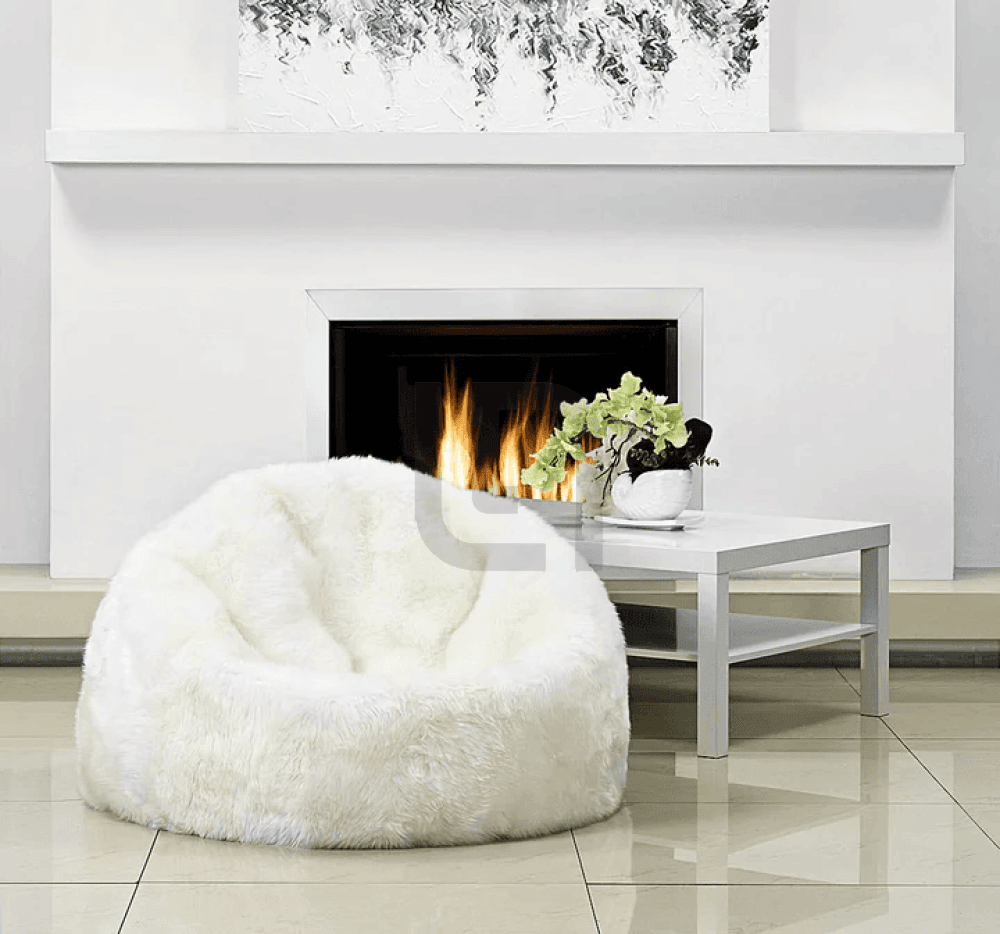 Soft Fur Bean Bag - White — Bean Bags price in Pakistan