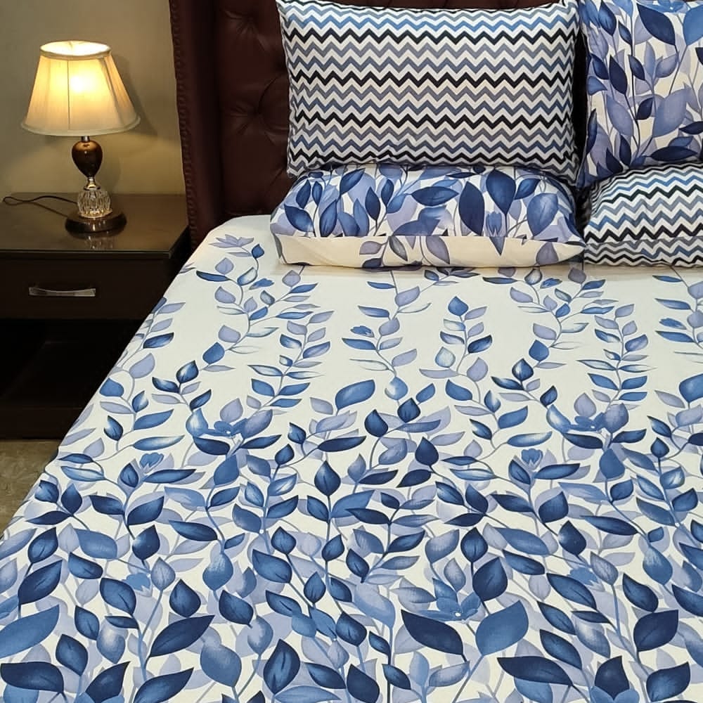 Blue leaf bed sheet — Bed Sheets price in Pakistan