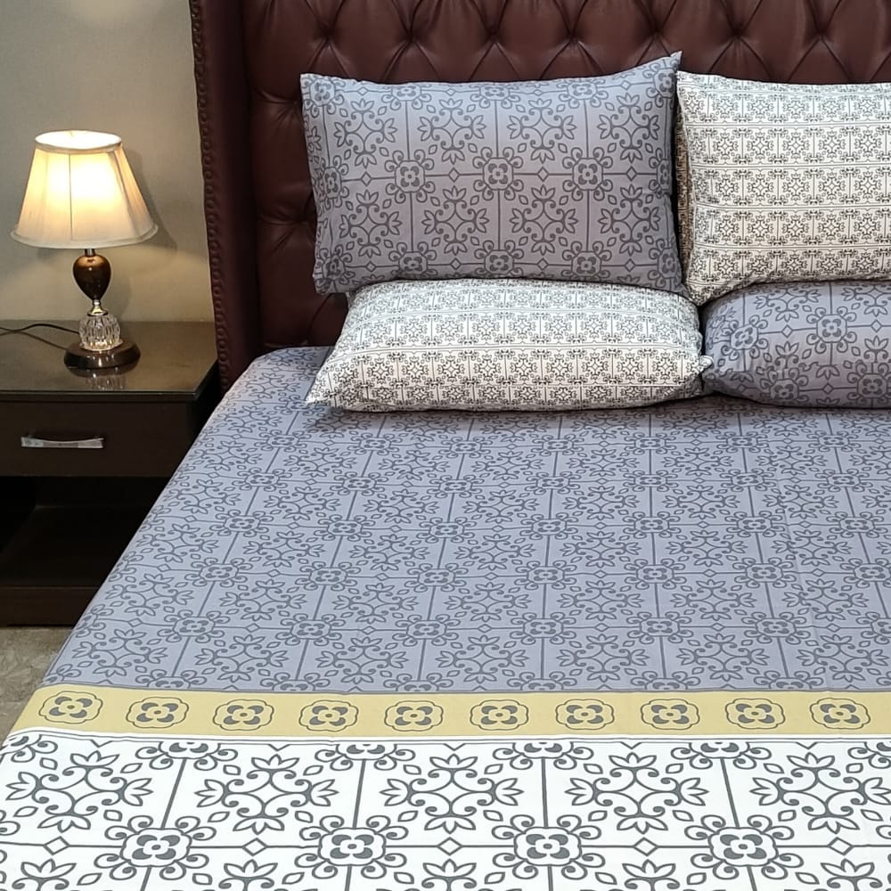 Grey pattern bed sheet — Bed Sheets price in Pakistan