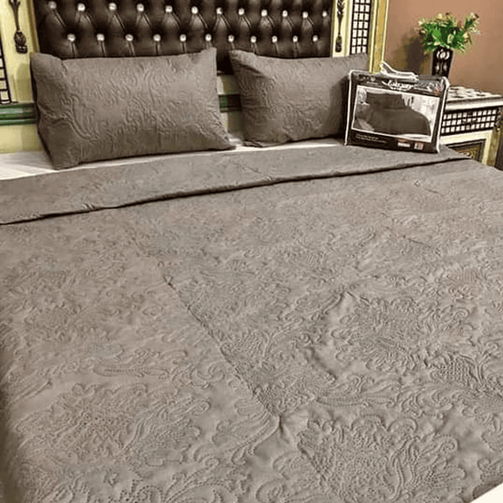 Embossed Fabric Quilted Bedspread – Clay — Bedspreads price in Pakistan