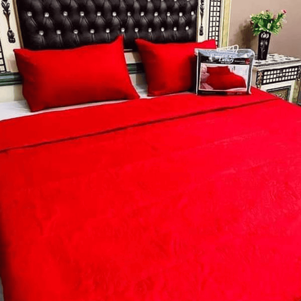 Embossed Fabric Quilted Bedspread – Red — Bedspreads price in Pakistan