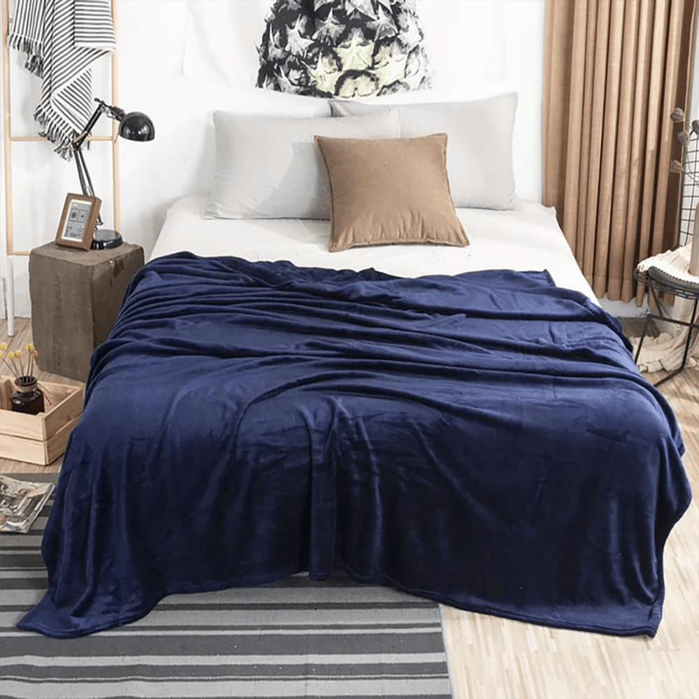Ultra Soft & Cozy Fleece Blanket – Dark Blue — Blankets price in Pakistan