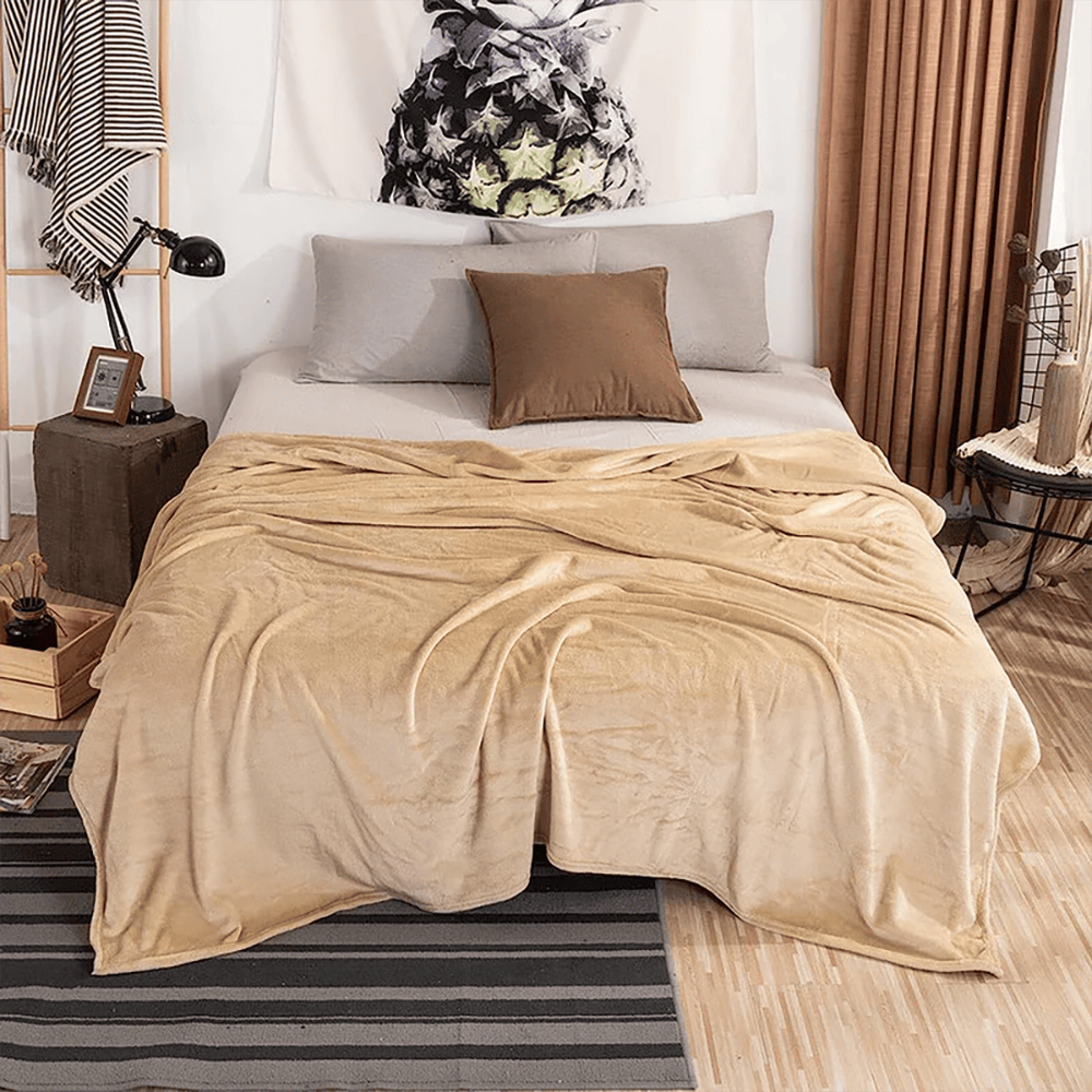 Ultra Soft & Cozy Fleece Blanket – Khaki — Blankets price in Pakistan