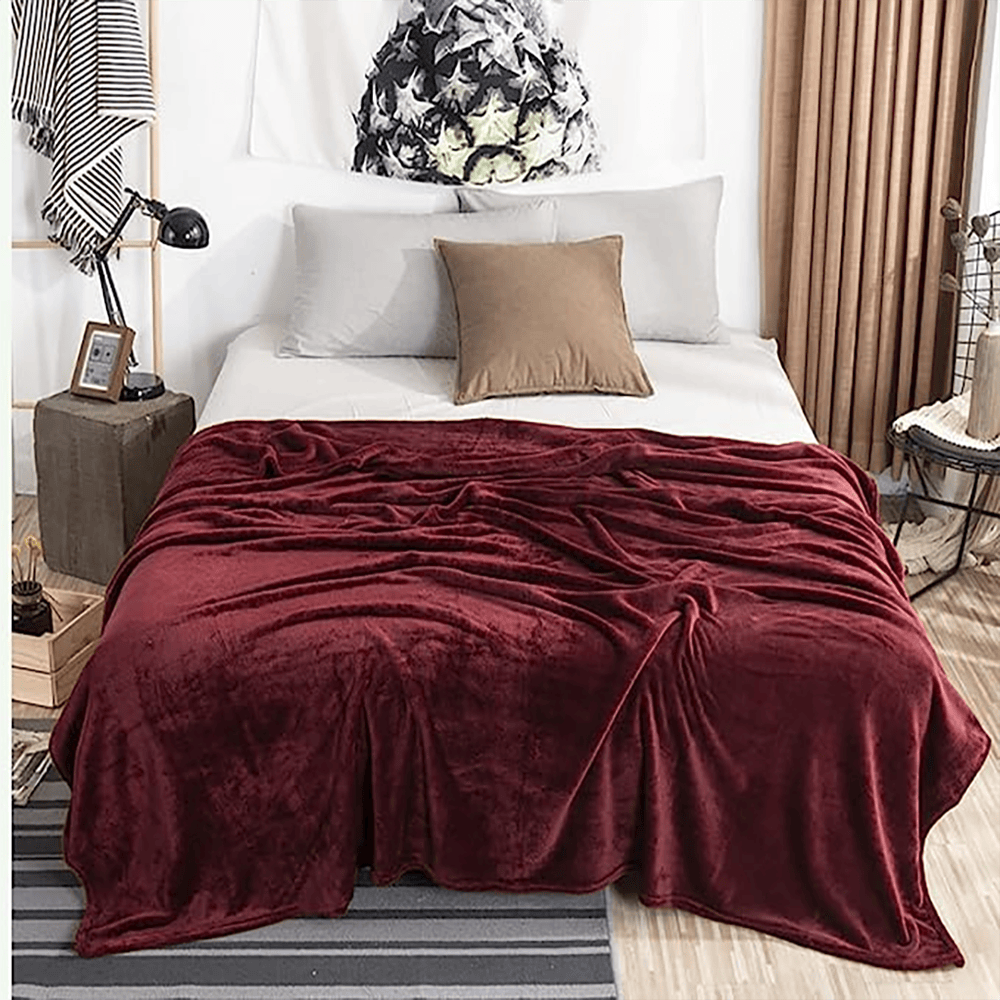 Ultra Soft & Cozy Fleece Blanket – Maroon — Blankets price in Pakistan