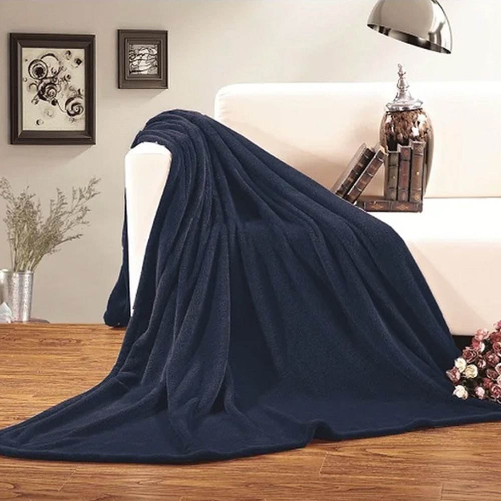 Ultra Soft & Cozy Fleece Blanket – Navy Blue — Blankets price in Pakistan