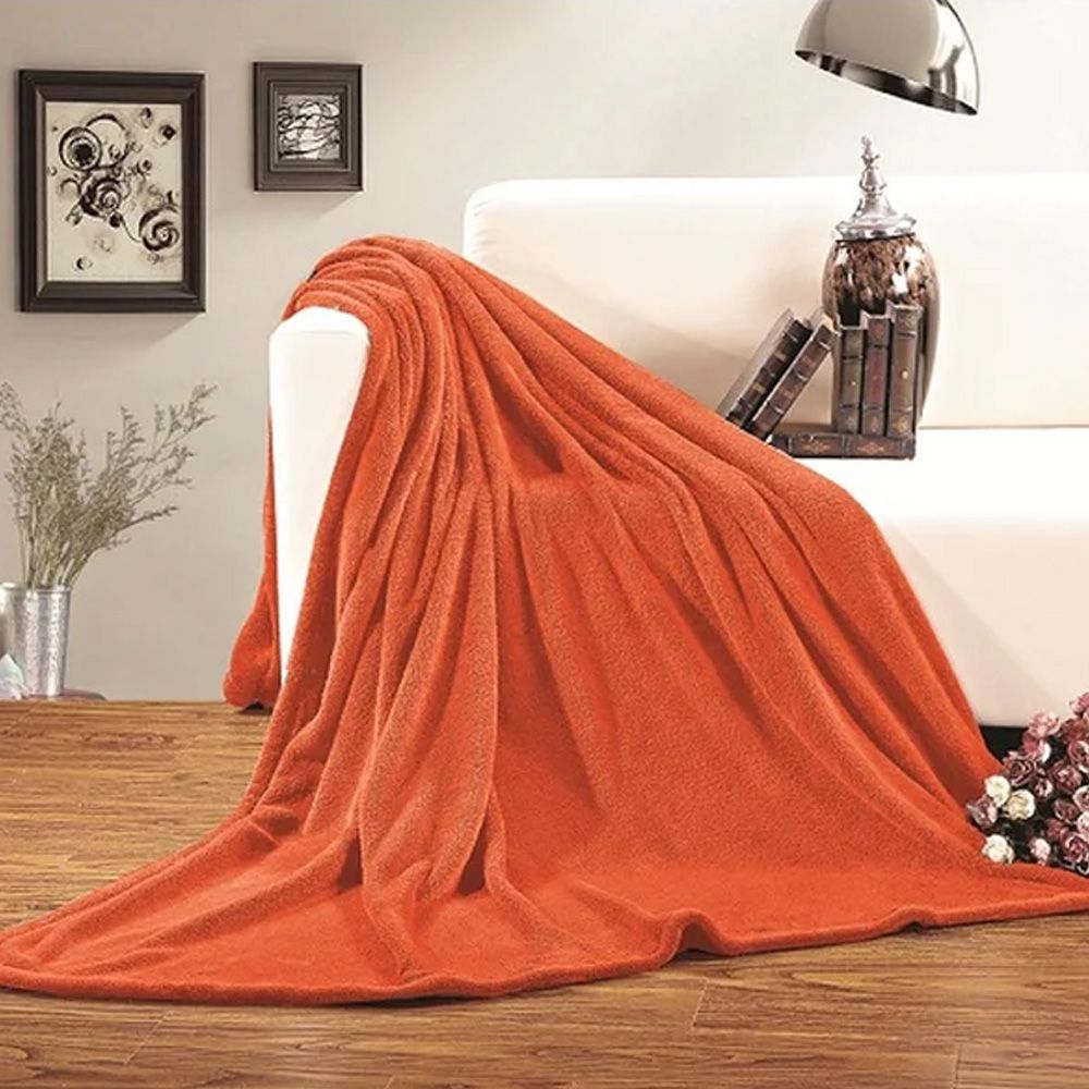 Ultra Soft & Cozy Fleece Blanket – Orange — Blankets price in Pakistan