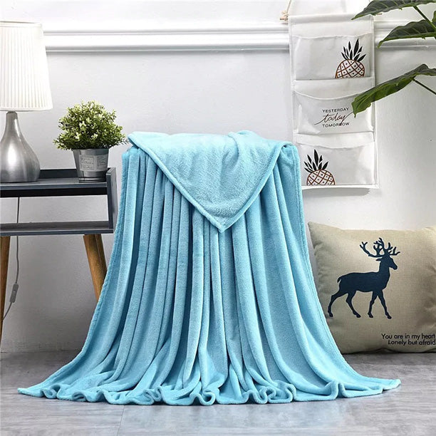 Ultra Soft & Cozy Fleece Blanket – Aqua Blue — Blankets price in Pakistan
