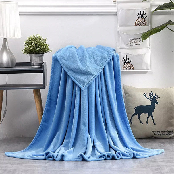 Ultra Soft & Cozy Fleece Blanket – Sky Blue — Blankets price in Pakistan