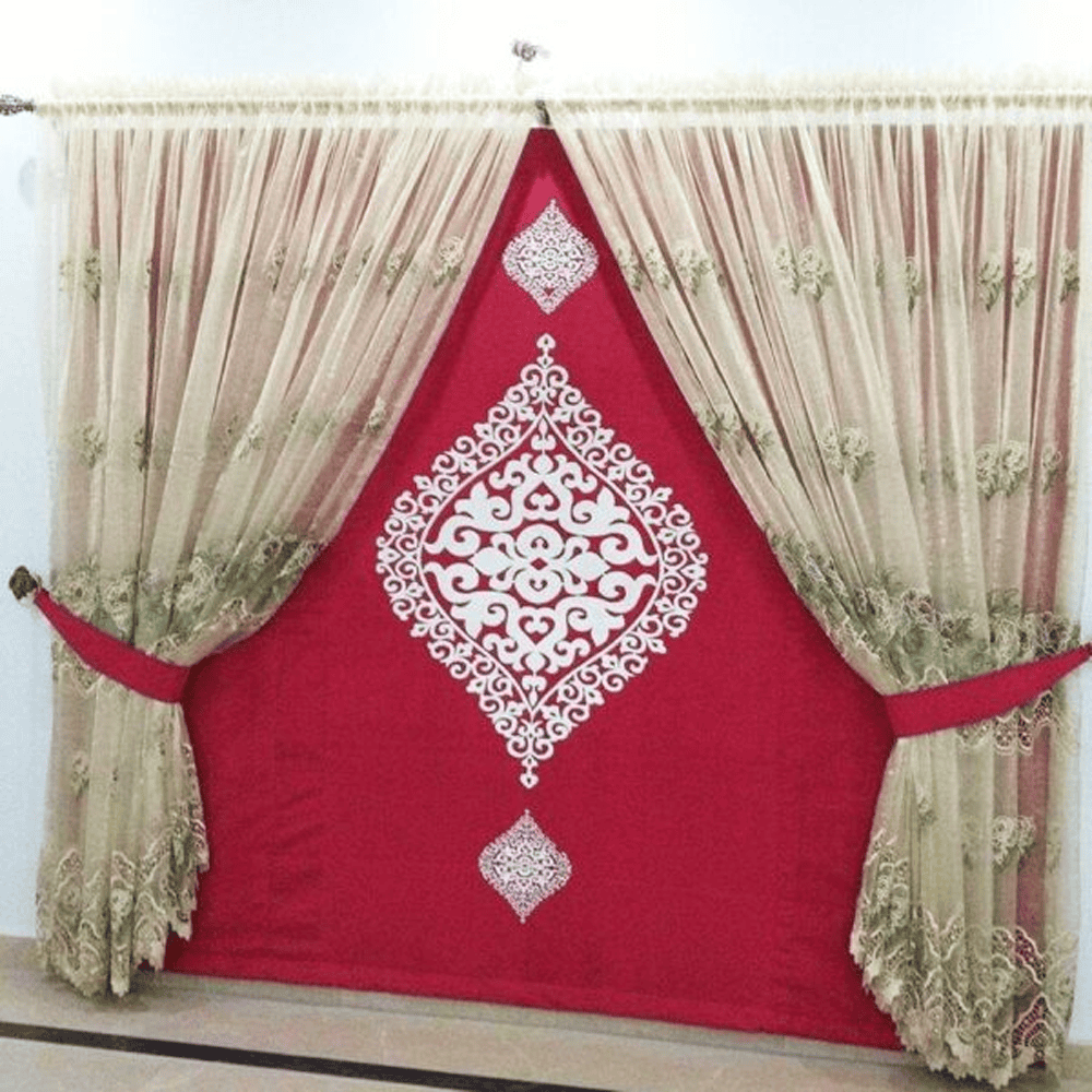 Blind Curtains Velvet Fabric Laser Cut Art – Maroon – @ Per Sqr Ft — Blind Curtains price in Pakistan