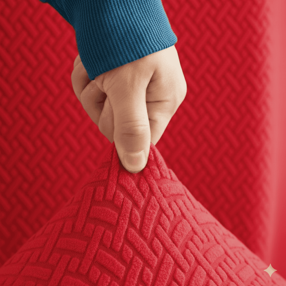 Jacquard Chair Cover - Red — view 2