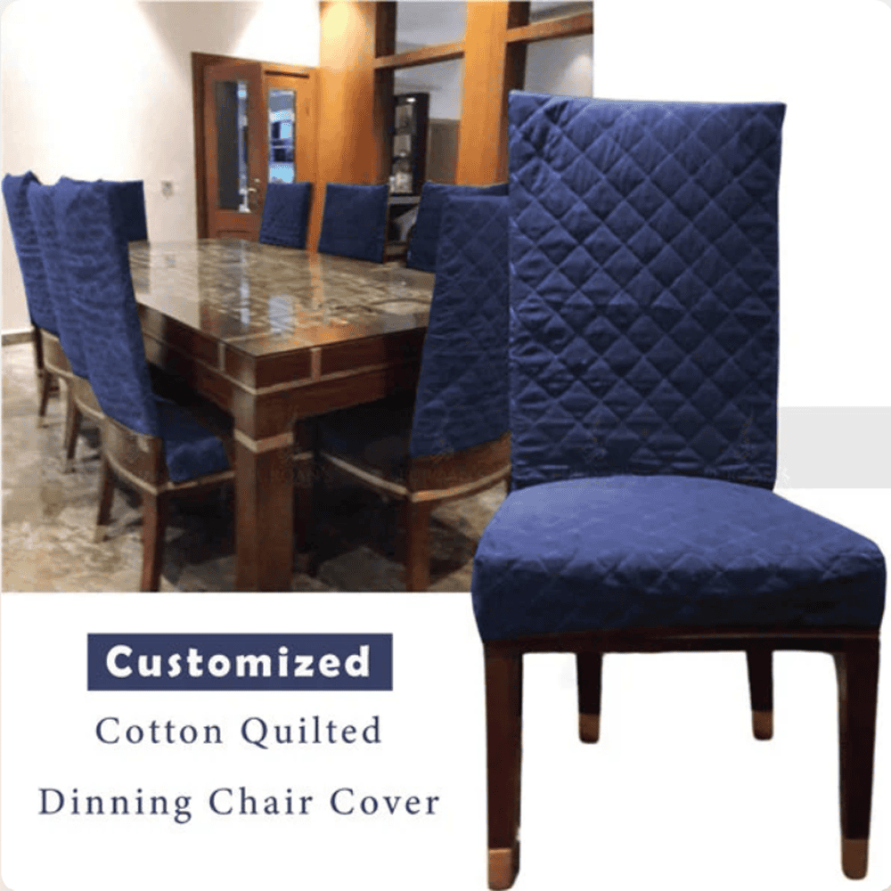 Quilted Chair Cover - Dark Blue β Chair Covers price in Pakistan