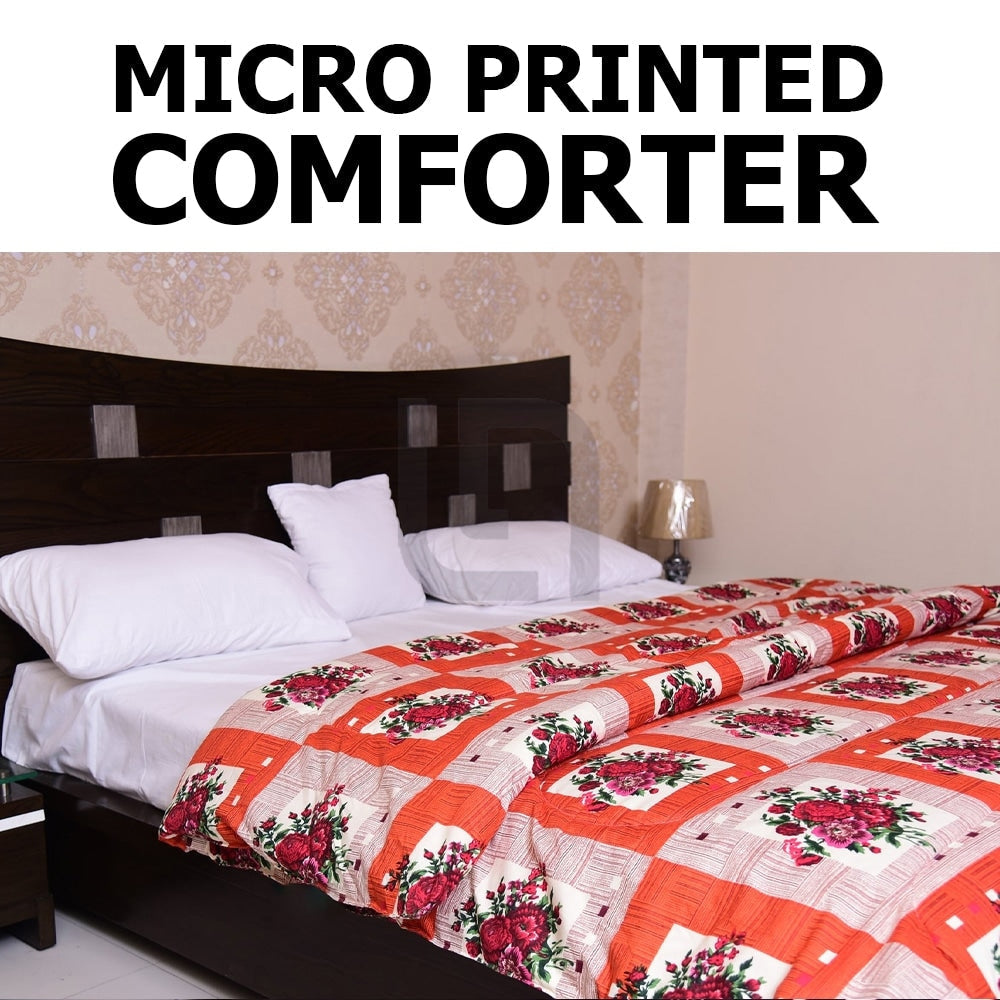 Micro Printed Comforter - Orange Rosetta — Comforter Sets price in Pakistan
