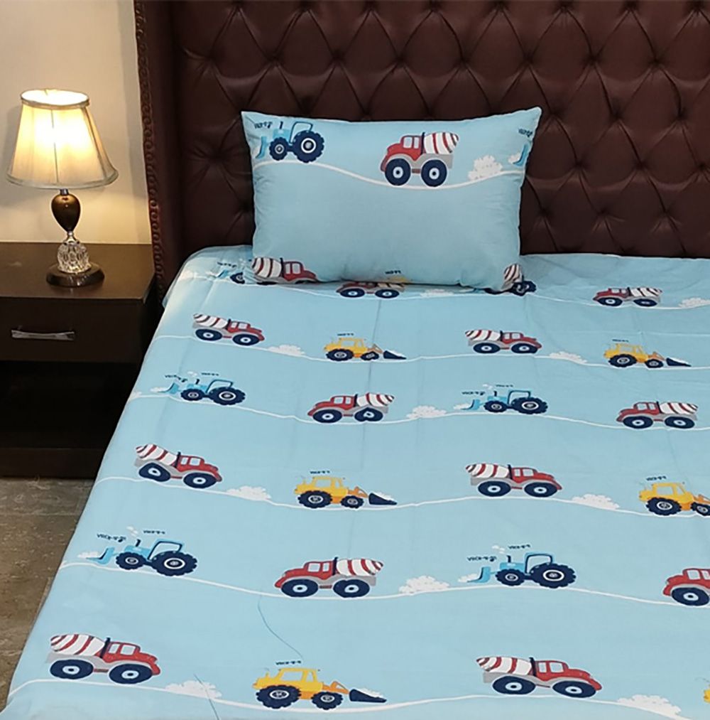 Racing Bulldozer Kids & Crib Bed Sheet β Crib Sheets price in Pakistan