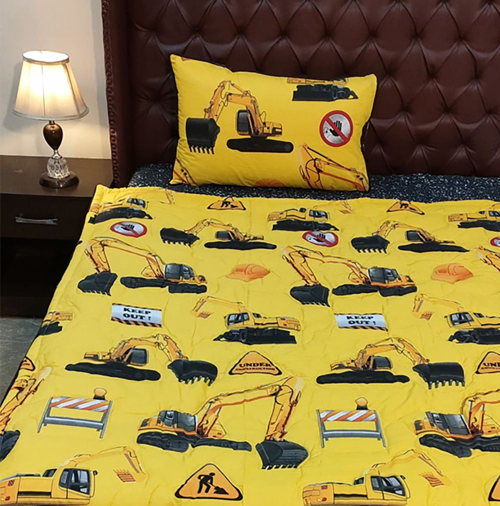Yellow Bulldozer Kids & Crib Bed Sheet β Crib Sheets price in Pakistan
