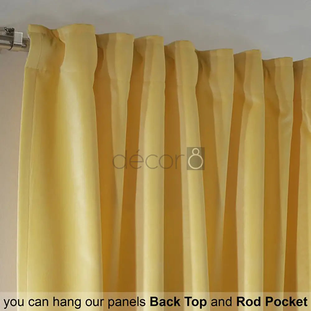 Premium Velvet Curtains For Bedroom & Living Room - Banana — view 3