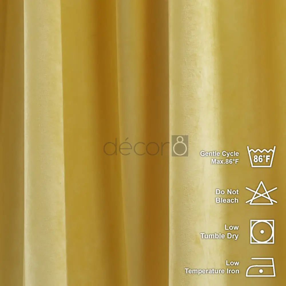 Premium Velvet Curtains For Bedroom & Living Room - Banana — view 4
