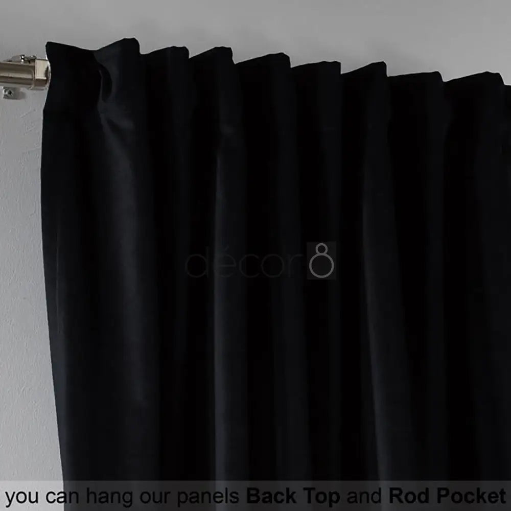 Premium Velvet Curtains For Bedroom & Living Room - Black — view 3