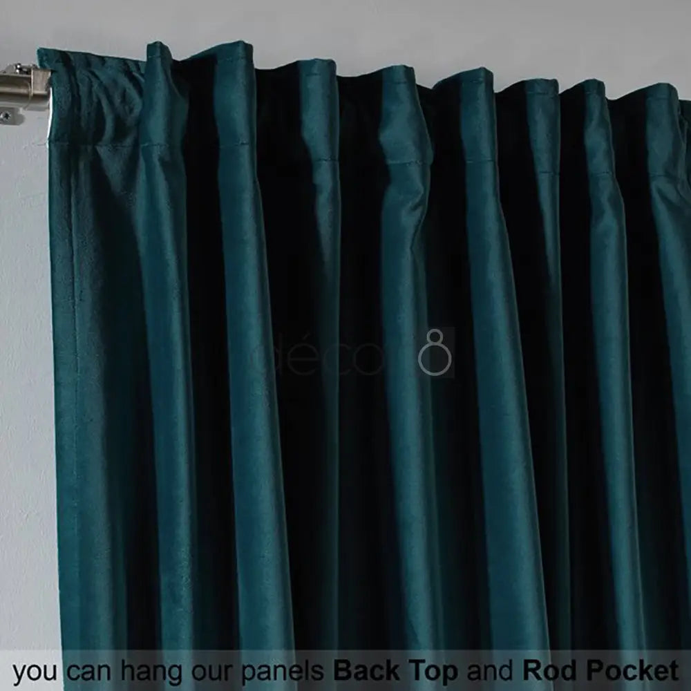Premium Velvet Curtains For Bedroom & Living Room - Bluish Cyan — view 3