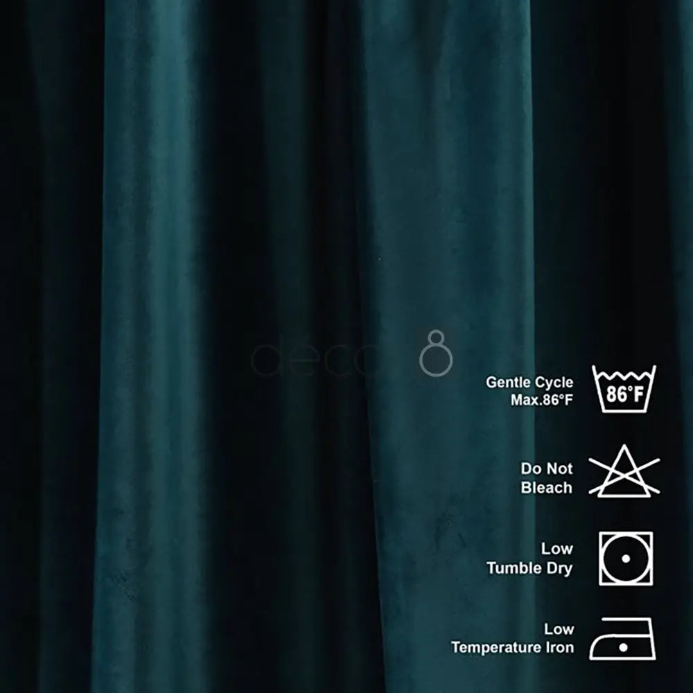 Premium Velvet Curtains For Bedroom & Living Room - Bluish Cyan — view 4