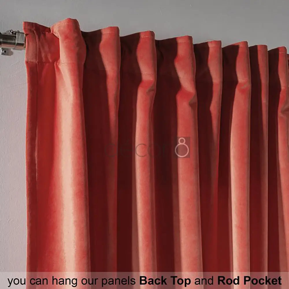 Premium Velvet Curtains For Bedroom & Living Room - Coral — view 3