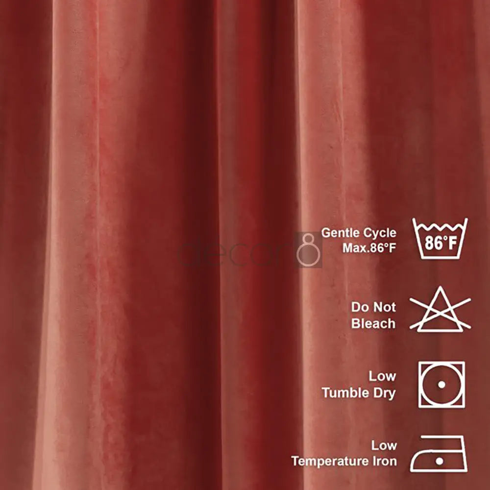 Premium Velvet Curtains For Bedroom & Living Room - Coral — view 4