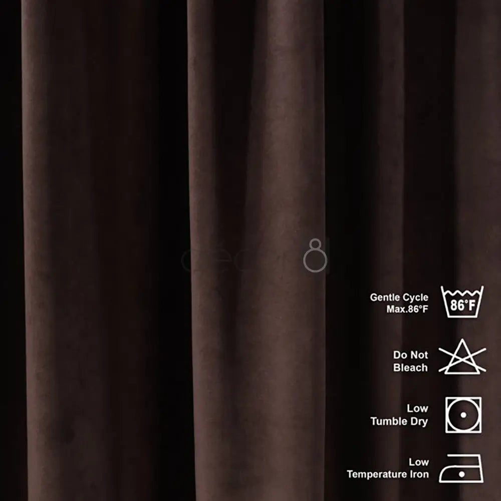 Premium Velvet Curtains For Bedroom & Living Room - Dark Brown — view 4