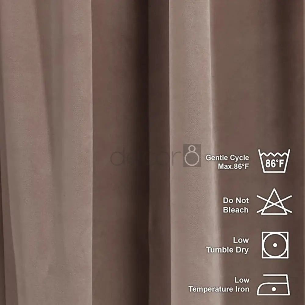 Premium Velvet Curtains For Bedroom & Living Room - Golden Brown — view 4