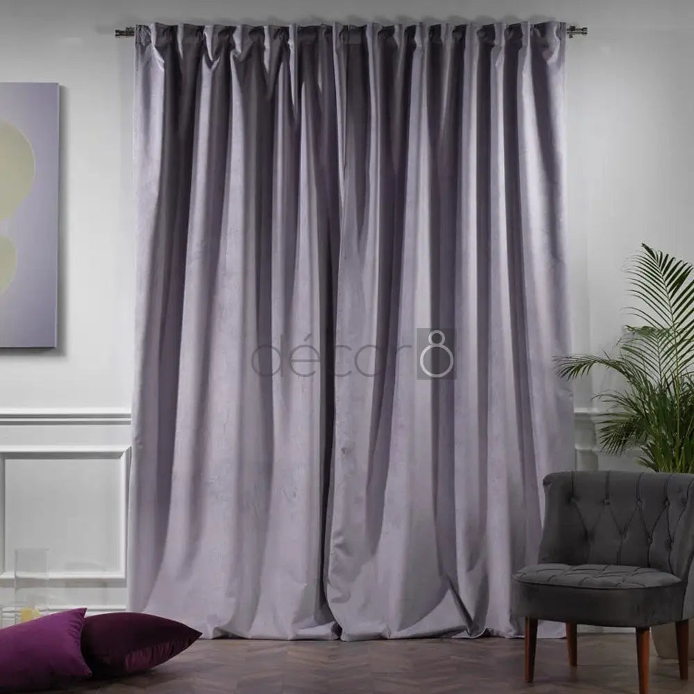 Premium Velvet Curtains For Bedroom & Living Room - Heather Purple — view 2