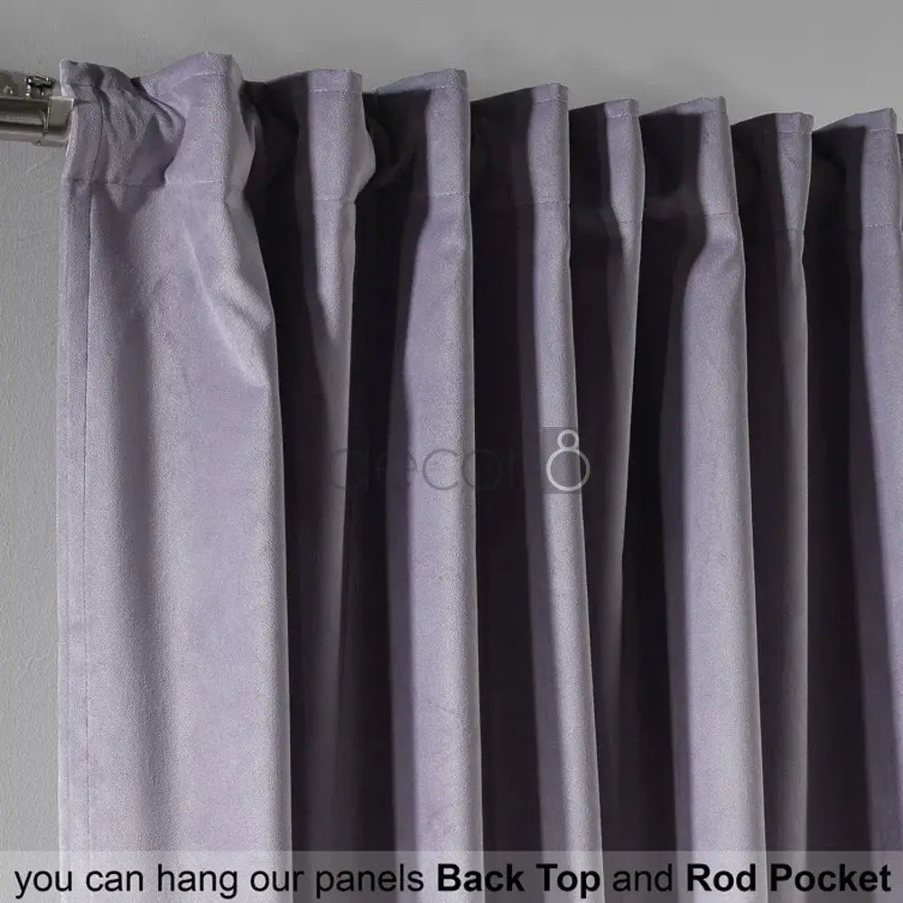 Premium Velvet Curtains For Bedroom & Living Room - Heather Purple — view 3