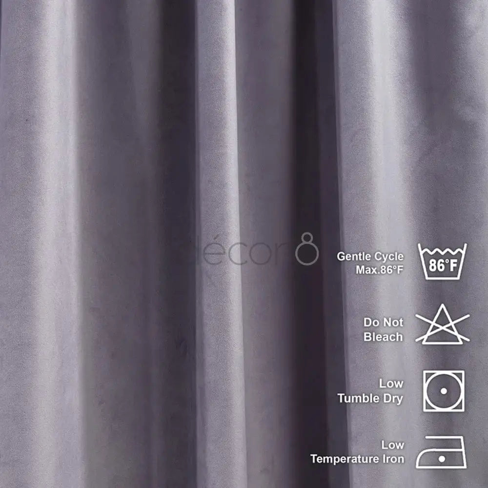 Premium Velvet Curtains For Bedroom & Living Room - Heather Purple — view 4