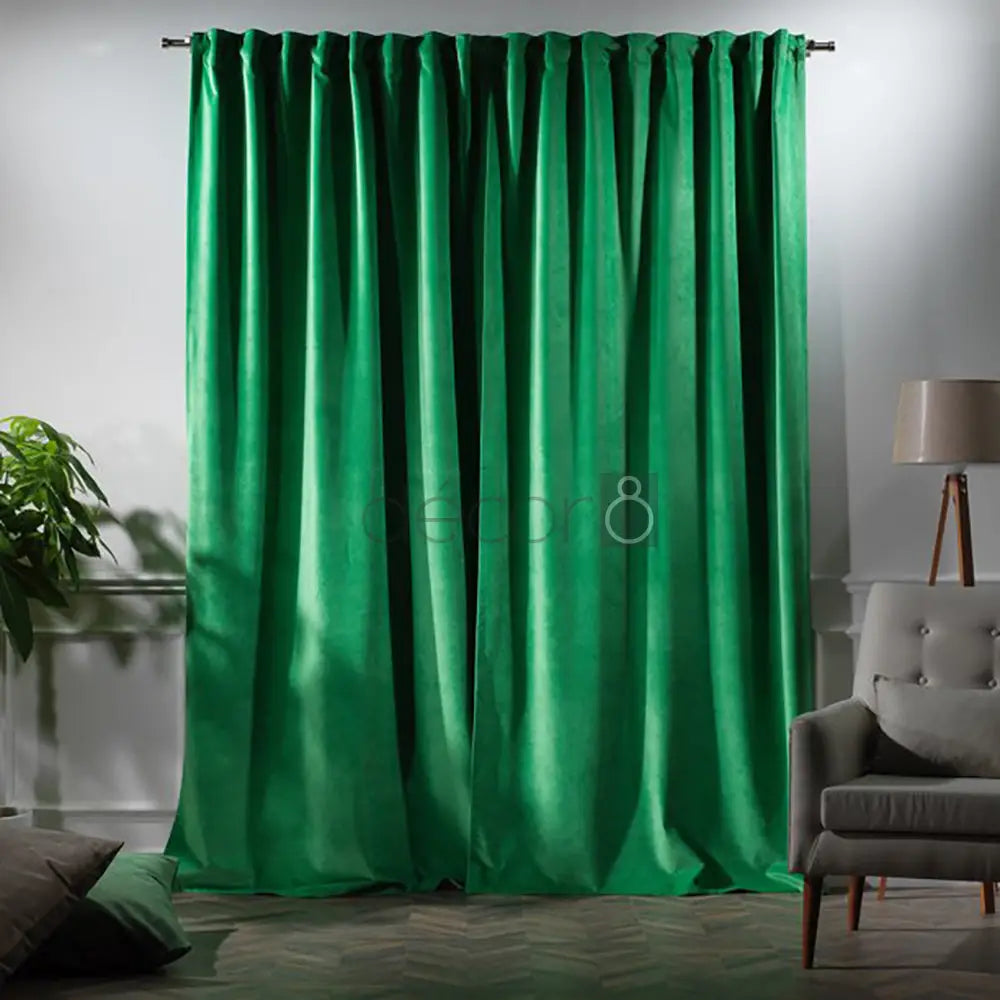Premium Velvet Curtains For Bedroom & Living Room - Jade — view 2