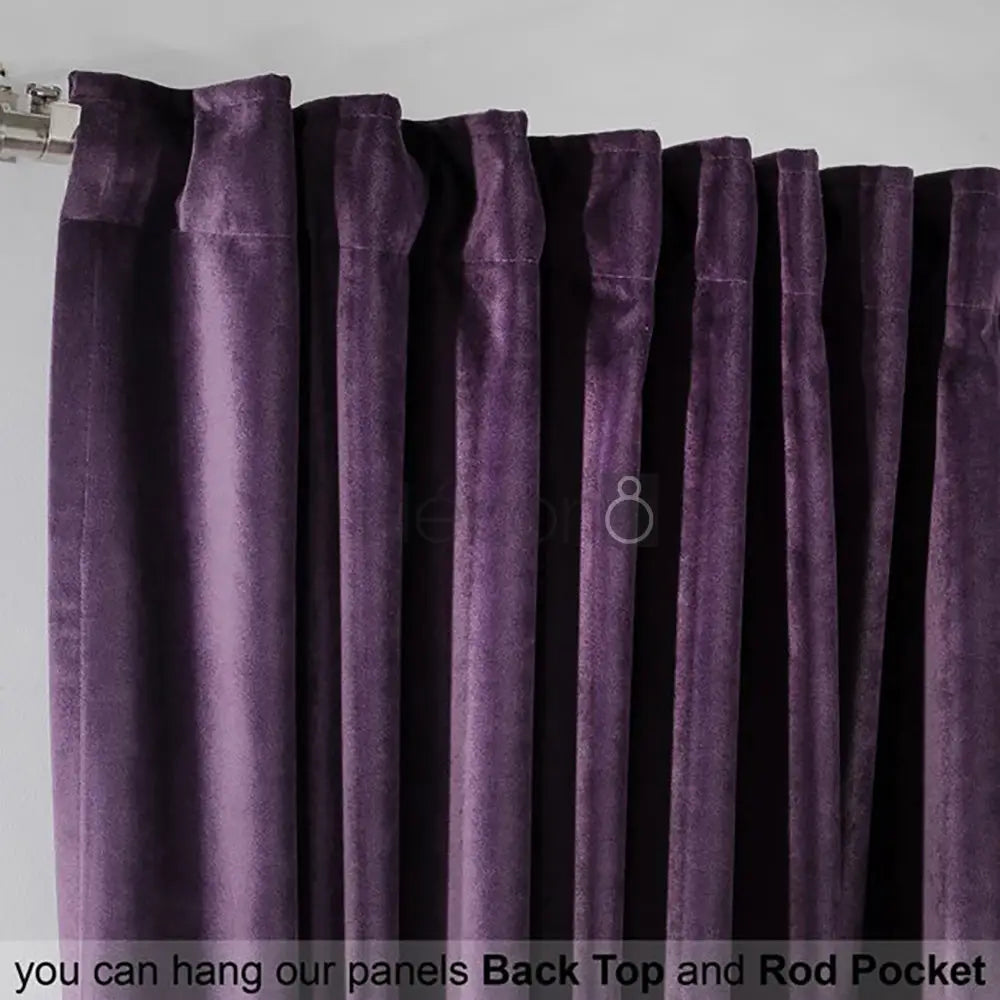 Premium Velvet Curtains For Bedroom & Living Room - Magenta — view 3
