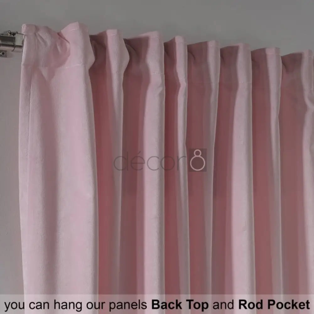 Premium Velvet Curtains For Bedroom & Living Room - Pink — view 3