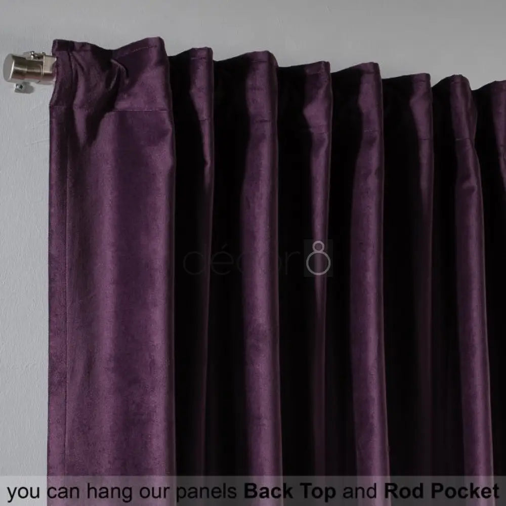 Premium Velvet Curtains For Bedroom & Living Room - Purple — view 3