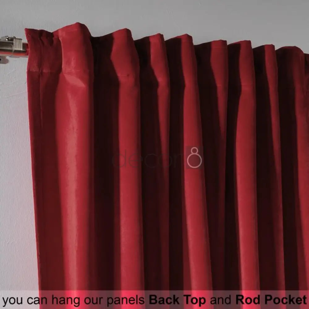 Premium Velvet Curtains For Bedroom & Living Room - Scarlet — view 3