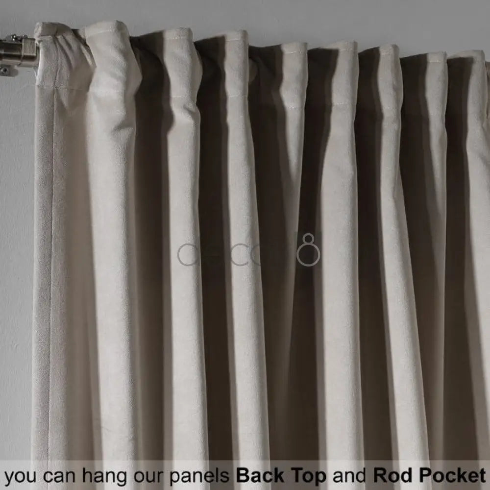 Premium Velvet Curtains For Bedroom & Living Room - Seashell — view 3