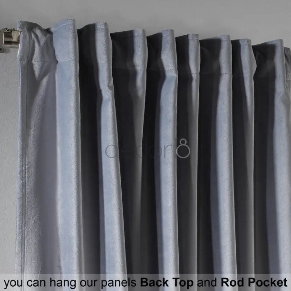 Premium Velvet Curtains For Bedroom & Living Room - Silver — view 3