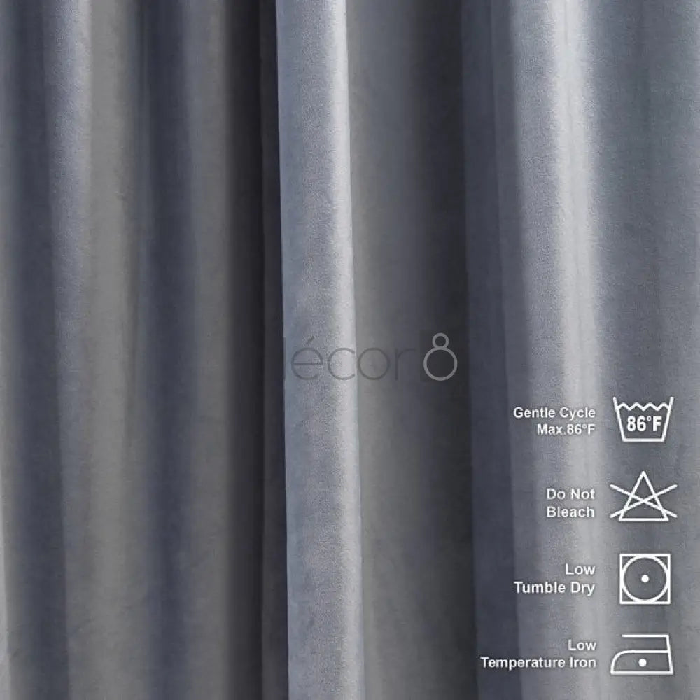 Premium Velvet Curtains For Bedroom & Living Room - Silver — view 4