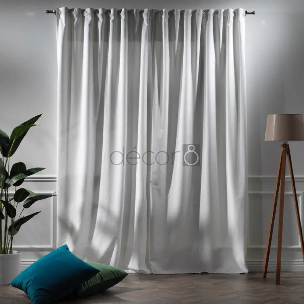 Premium Velvet Curtains For Bedroom & Living Room - White — view 2