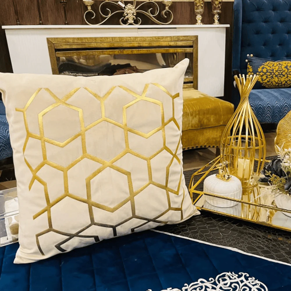 Pack of 2 Premium Velvet Cushion Covers - Beige — Cushion Covers price in Pakistan