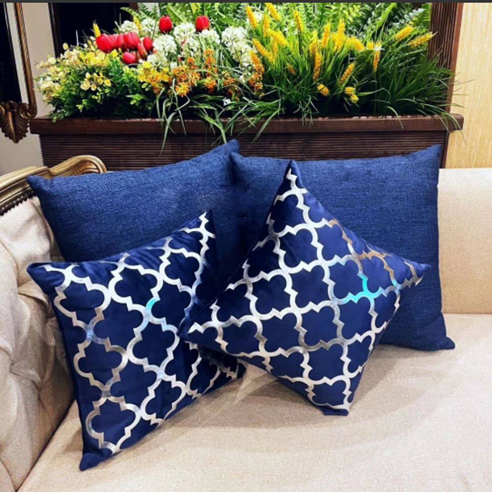 Pack of 2 Premium Velvet Cushion Covers - Blue — Cushion Covers price in Pakistan