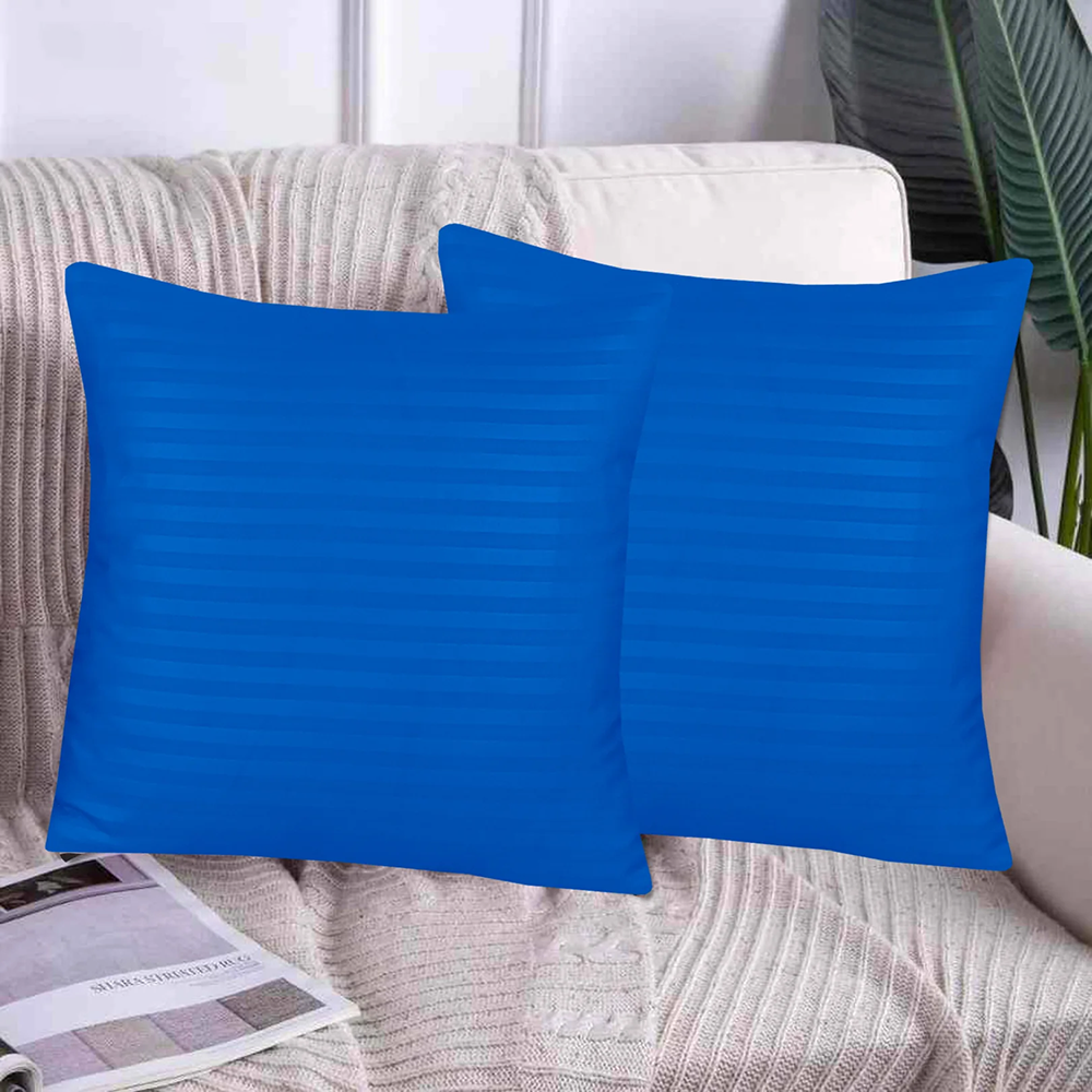 Pack of 5 Premium Satin Stripe Cushion Covers - Blue — Cushion Covers price in Pakistan